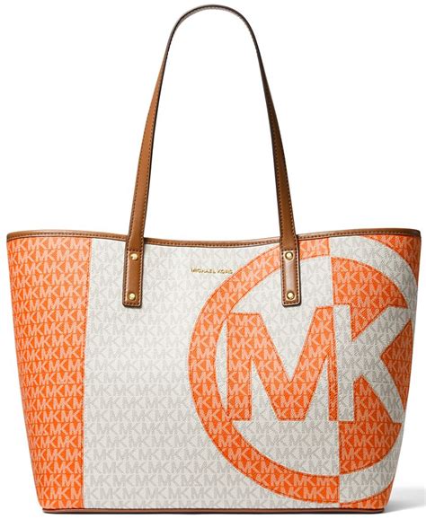 michael kors carter large tote brown gold|Michael Kors Carter Large Signature Open Tote .